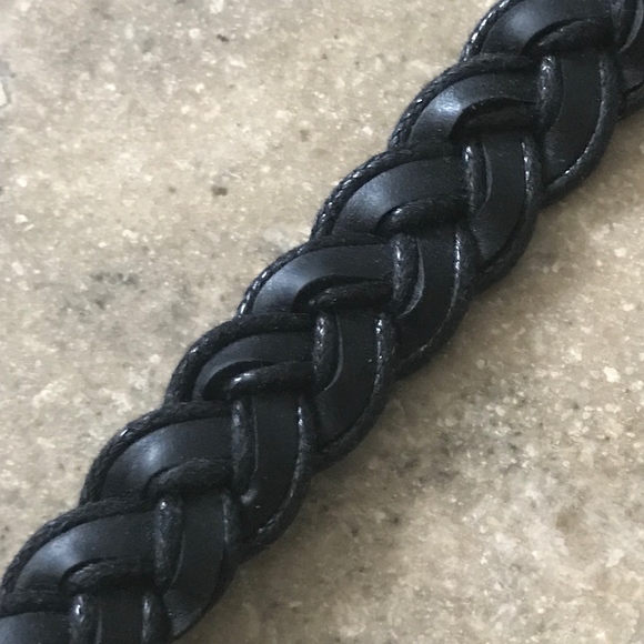 Black Braided Leather Bracelet - Picture 3 of 6